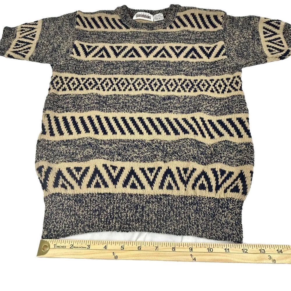 Vintage Country Suburbans Southwestern Geometric Knit Sweater Size S Granny 80s - Picture 7 of 8